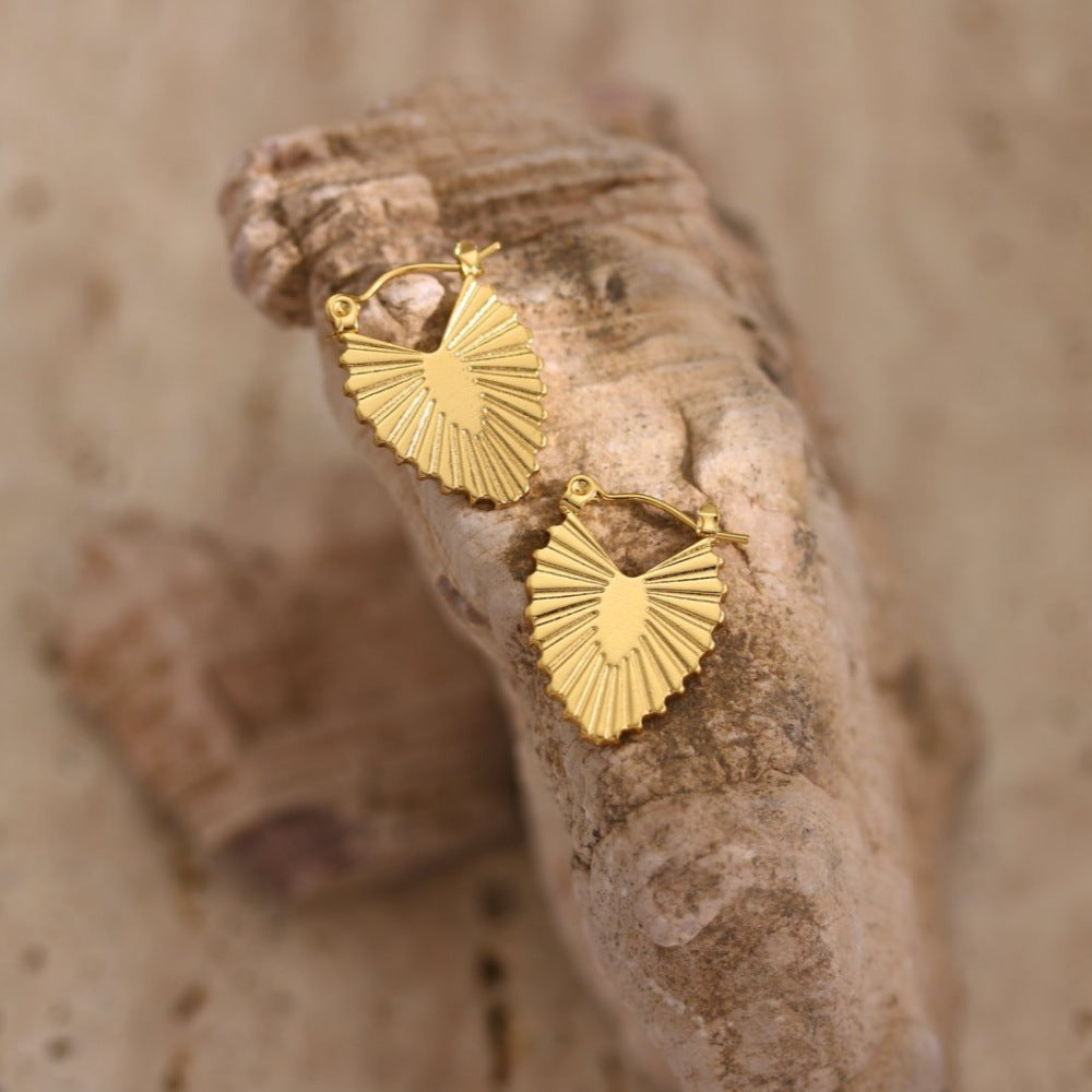 Cute Shape Stainless Steel 18K Gold Plated Earrings