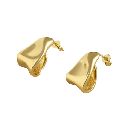 Shaped Earrings 18K Gold Plated Steel