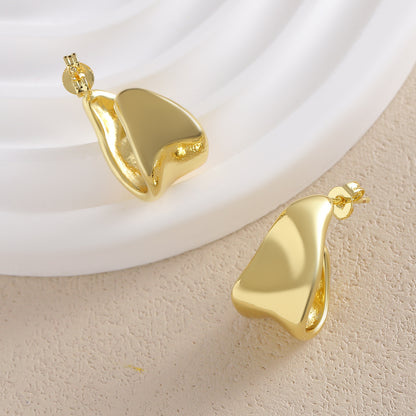 Shaped Earrings 18K Gold Plated Steel