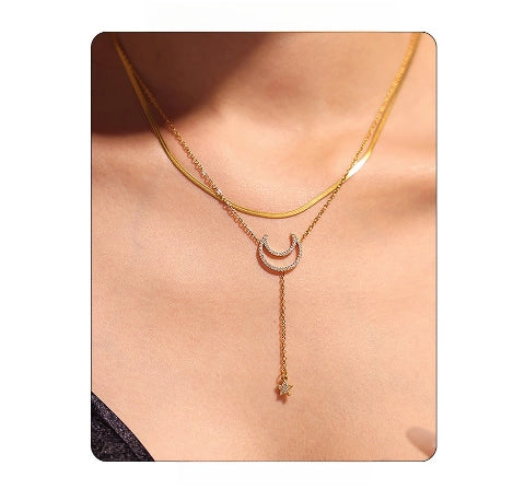 Flat Necklace 18K Gold Plated Steel